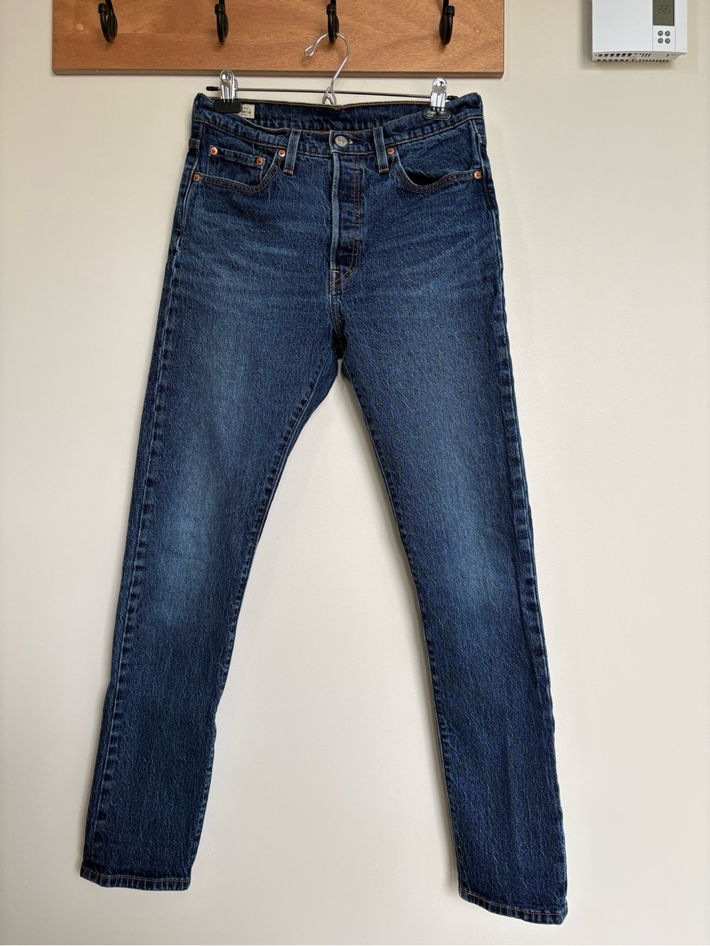 Levi’s Premium 501 Skinny Jeans Womens 29 Dark Wash High Rise Button Fly